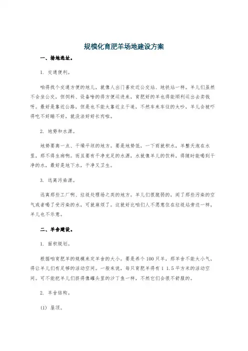 规模化育肥羊场地建设方案