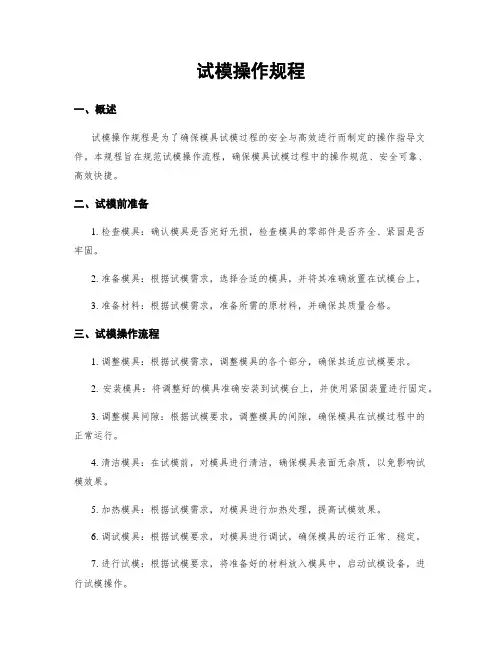 试模操作规程