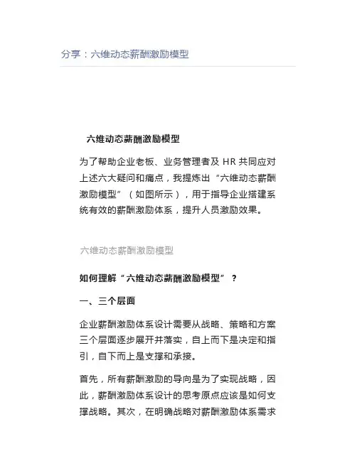 【管理好文】分享六维动态薪酬激励模型