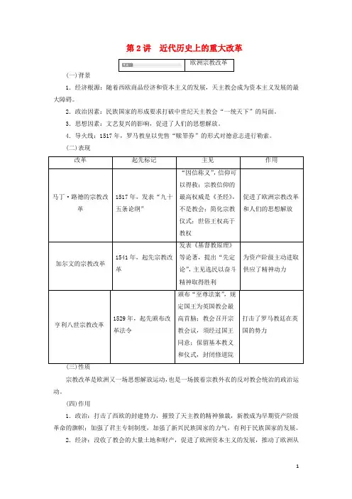 新课改瘦专用2025版高考历史一轮复习历史上重大改革回眸第2讲近代历史上的重大改革讲义含解析选修1