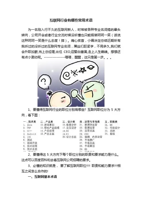 互联网行业有哪些常用术语