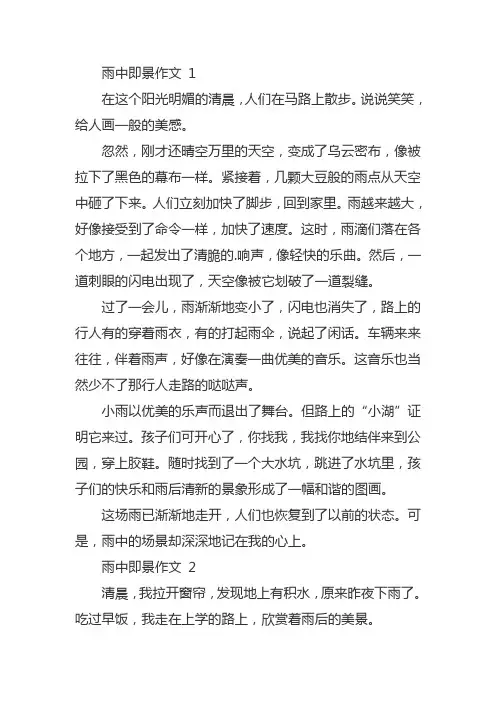 雨中作文450字六年级