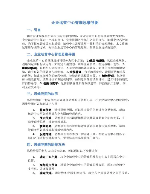 企业运营中心管理思维导图