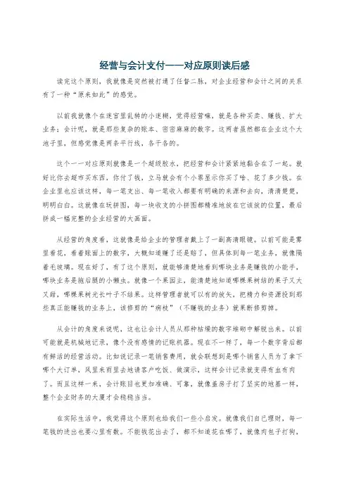 经营与会计支付一一对应原则读后感