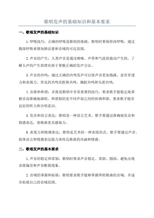 歌唱发声的基础知识和基本要求