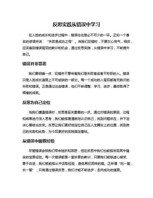 反思实践从错误中学习