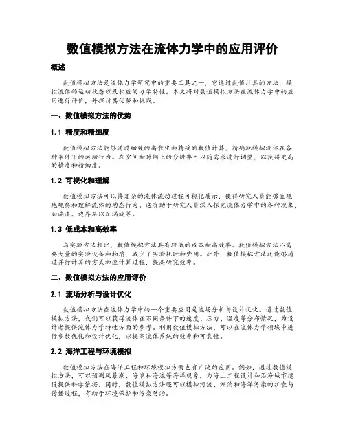数值模拟方法在流体力学中的应用评价