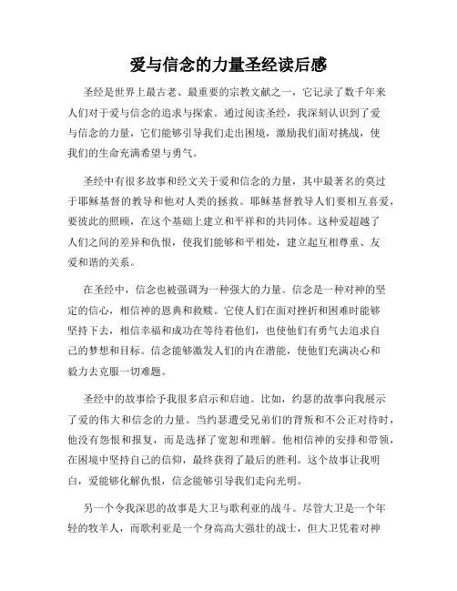 爱与信念的力量圣经读后感