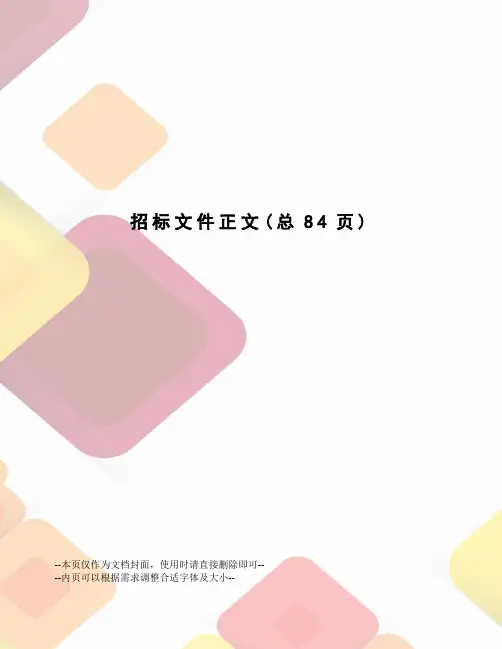 招标文件正文
