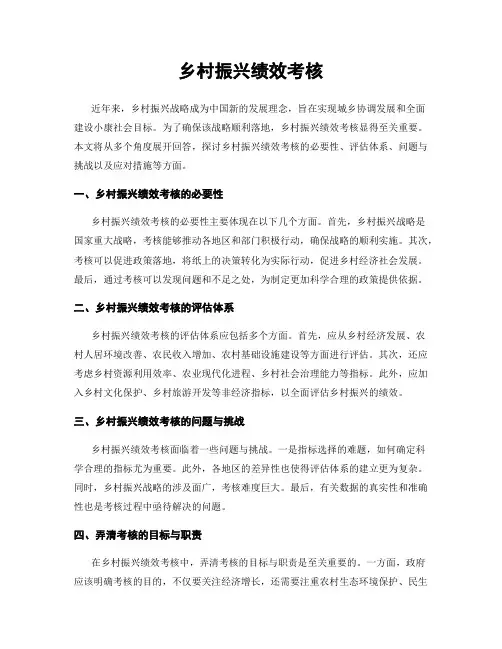乡村振兴绩效考核