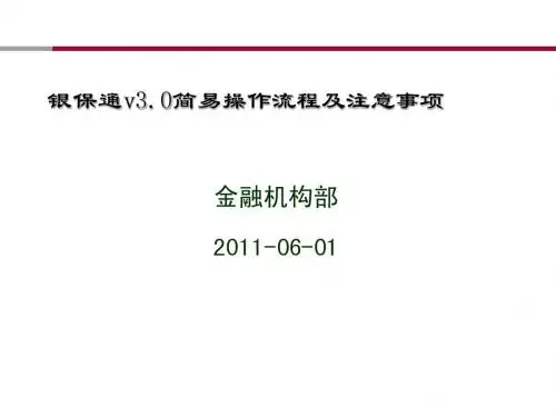 银保通3.0简易流程 向鹏