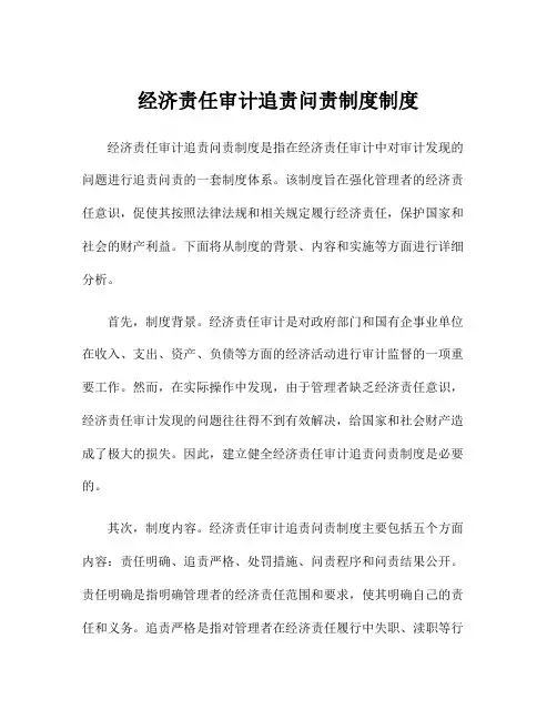 经济责任审计追责问责制度制度
