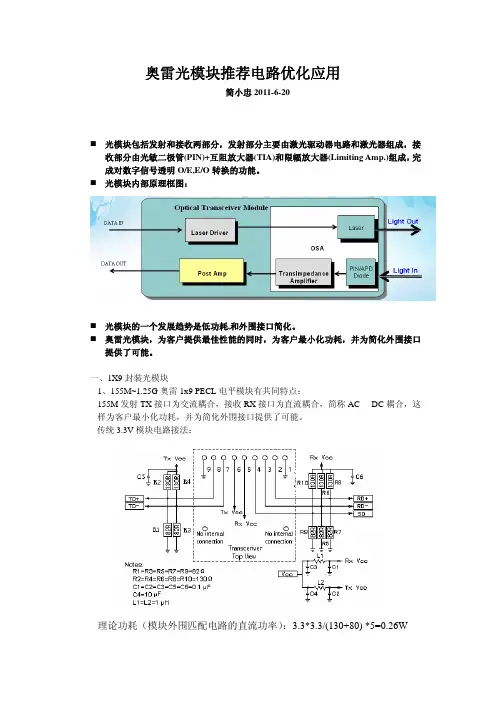 光模块推荐电路说明