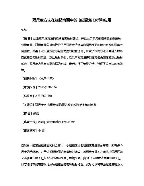 双尺度方法在粗糙海面中的电磁散射分析和应用