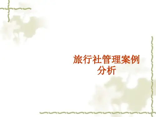 旅行社管理案例分析(ppt 13页)