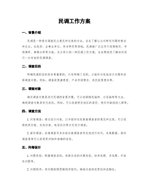 民调工作方案