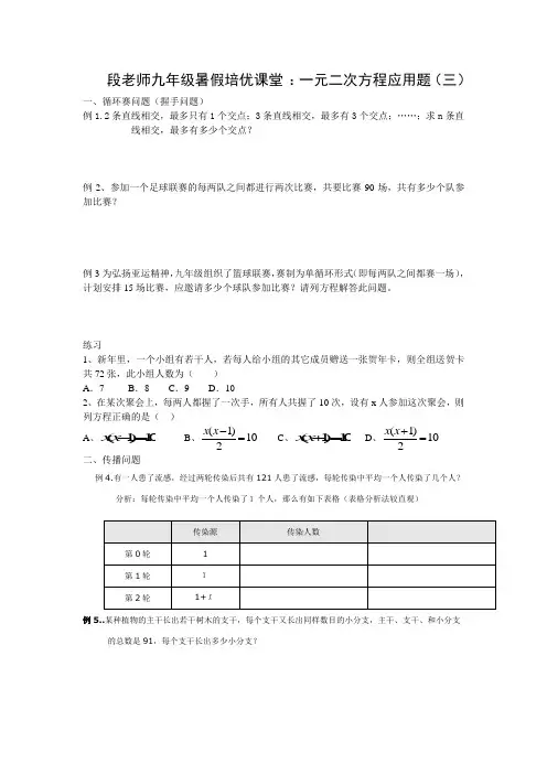 八升九 .一元二次方程的应用题