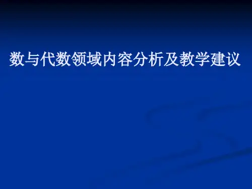 小学数与代数领域内容分析及教学建议