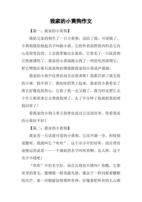 我家的小黄狗作文