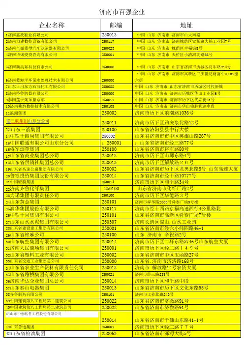 济南市百强企业