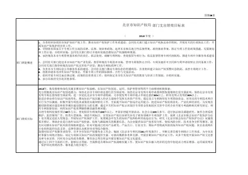 北京知识产权局部门支出绩效目标表