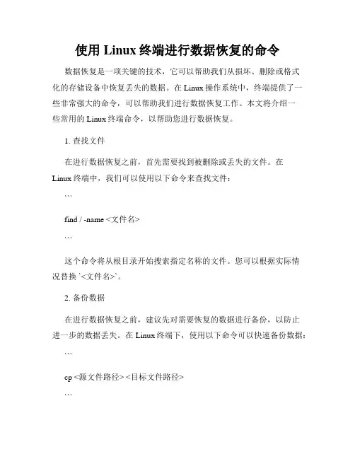 使用Linux终端进行数据恢复的命令