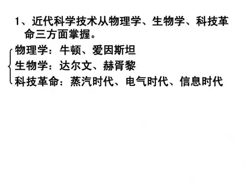 近代以来科学技术和19世纪以来文学艺术