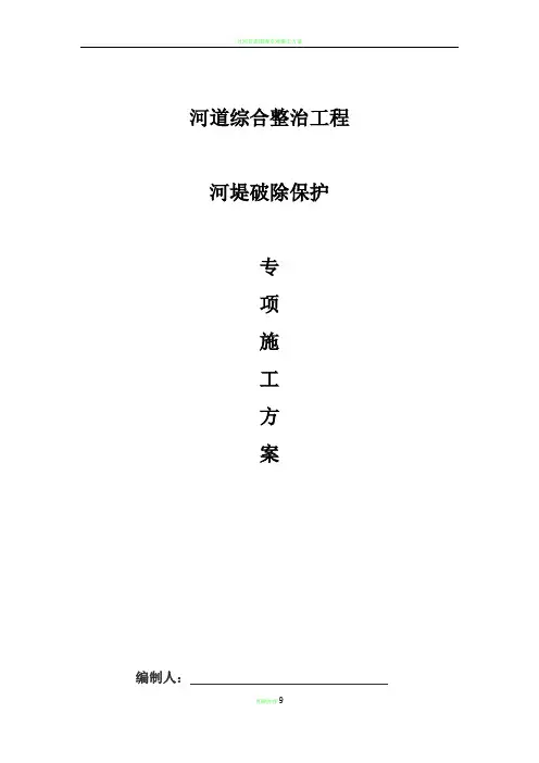 过河管道破堤施工方案