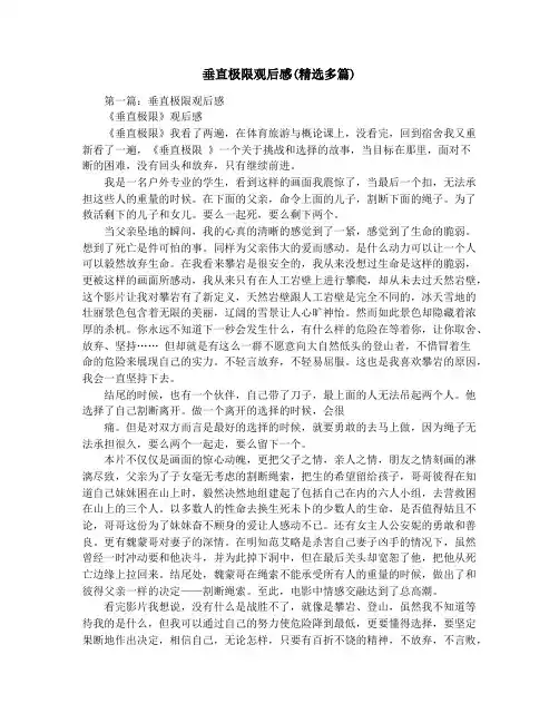 垂直极限观后感(精选多篇)