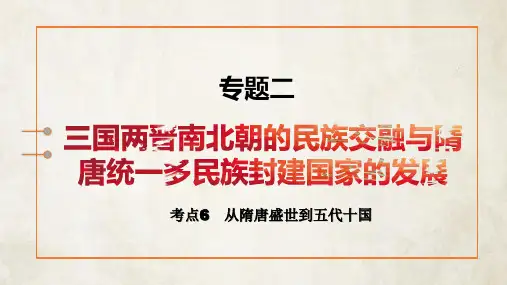 2023年高考历史专题复习考点6：从隋唐盛世到五代十国 课件