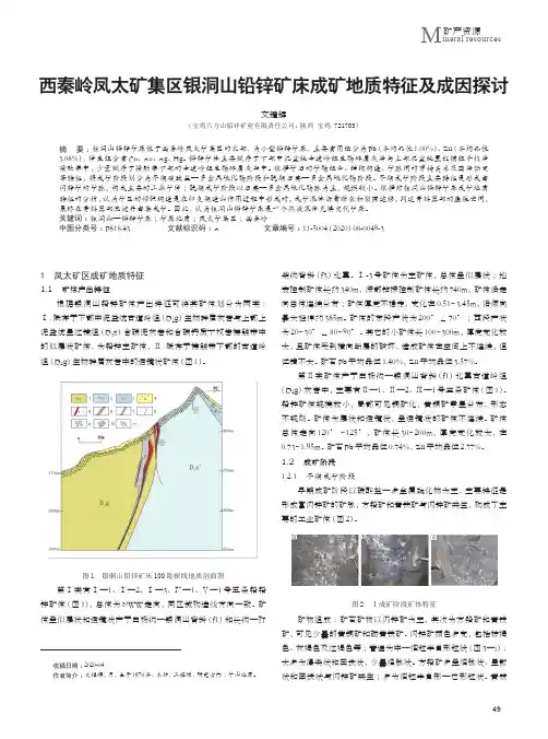 西秦岭凤太矿集区银洞山铅锌矿床成矿地质特征及成因探讨