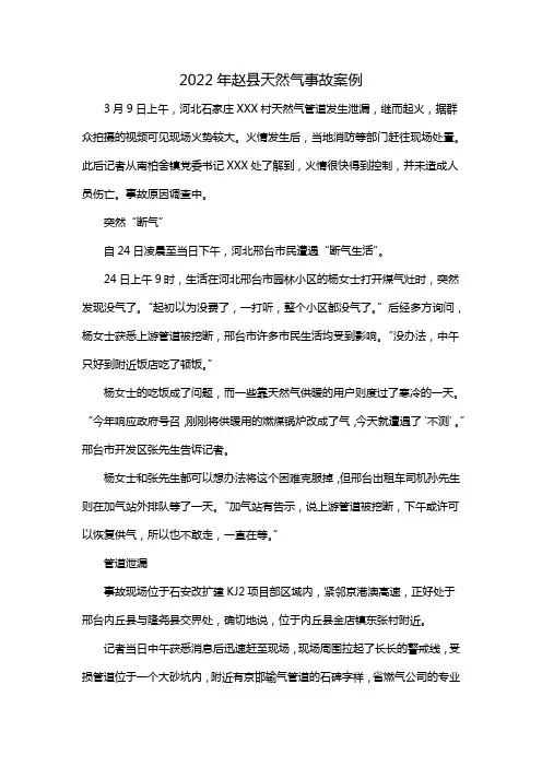 2022年赵县天然气事故案例
