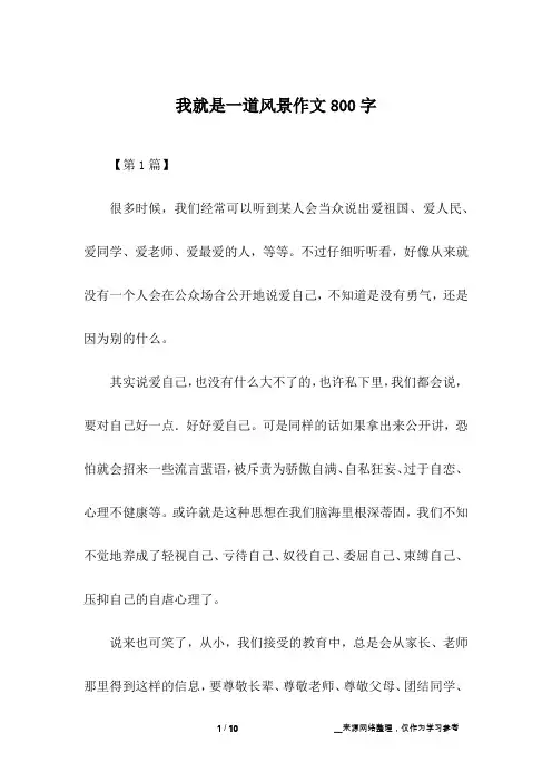 我就是一道风景作文800字