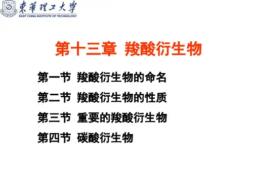 13、有机化学：羧酸衍生物(4H)