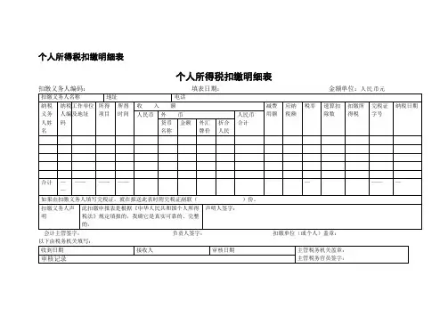 个税申报表