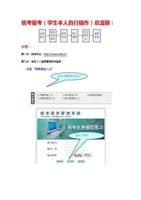统考报考(学生本人自行操作)总流程