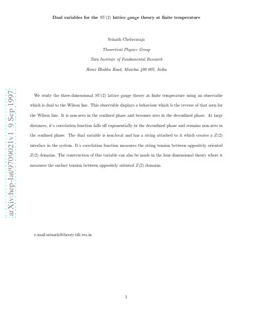 Dual variables for the SU(2) lattice gauge theory at finite temperature
