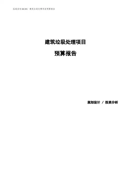 建筑垃圾处理项目预算报告 (1)