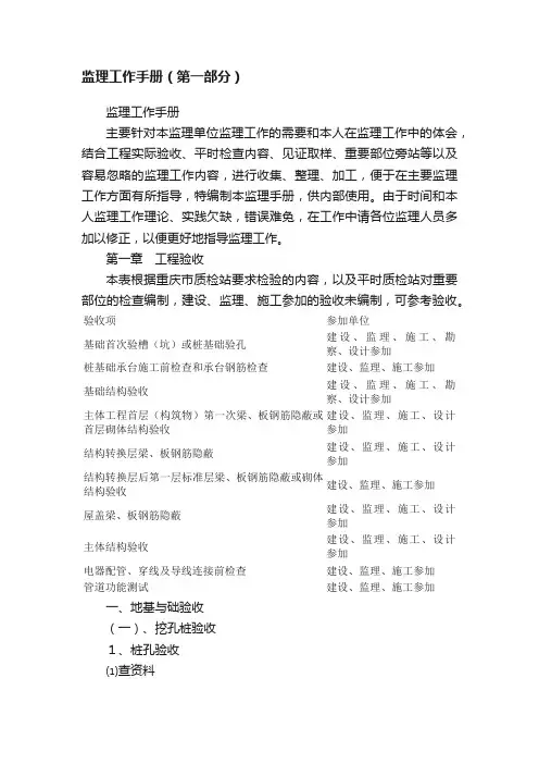 监理工作手册（第一部分）