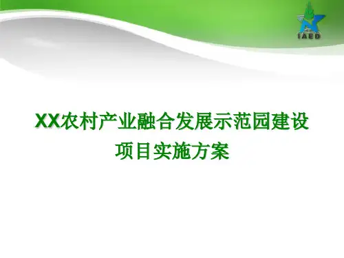 XX农村产业融合发展示范园建设项目实施方案