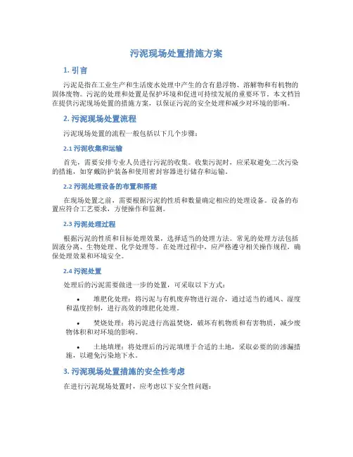 污泥现场处置措施方案