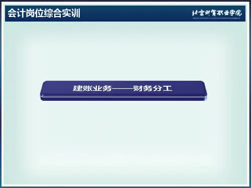 会计岗位综合实训(2版)课件-财务分工