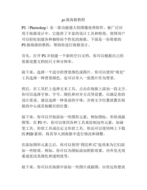 ps做海报教程