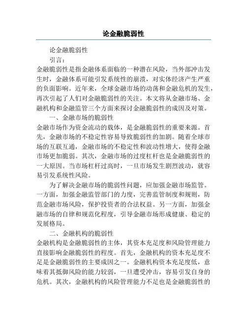 论金融脆弱性