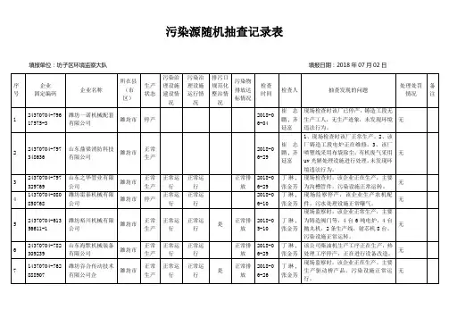 污染源随机抽查记录表