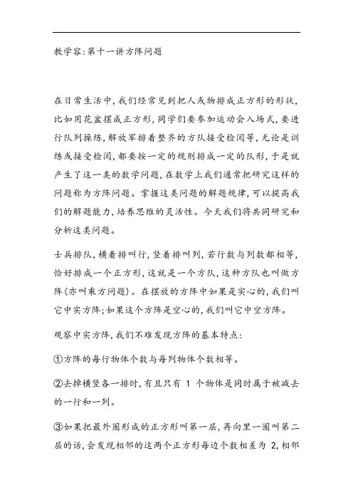 奥数：方阵问题