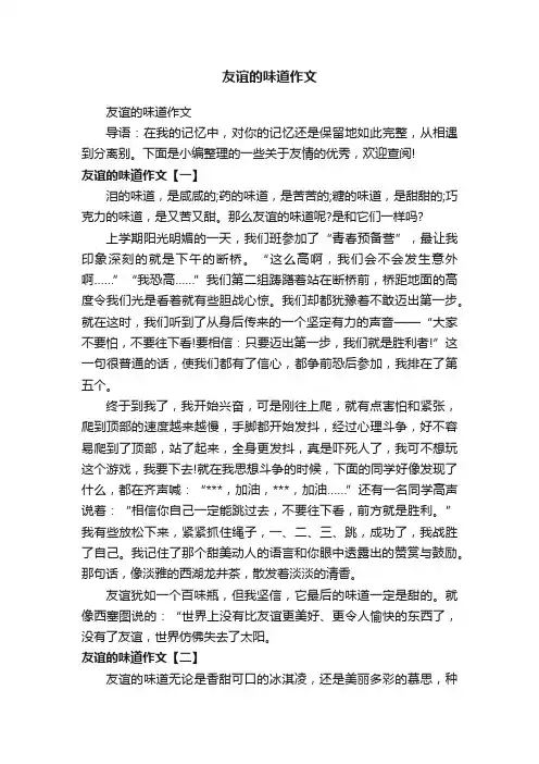 友谊的味道作文