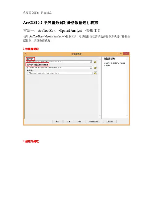 arcgis10.2中对栅格数据进行裁剪
