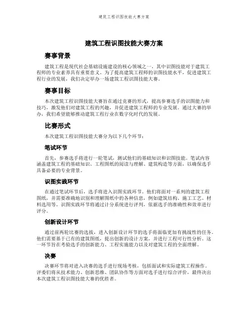 建筑工程识图技能大赛方案