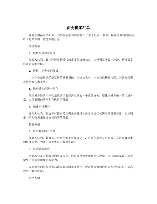 两会提案汇总
